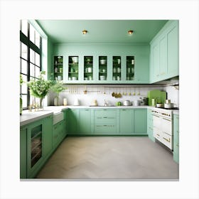 Mint Green Kitchen Canvas Print