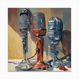 Three Microphones 1 Canvas Print