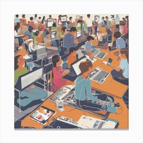 Group Of People In A Classroom Canvas Print