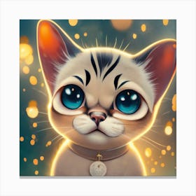 Cute Cat With Blue Eyes Canvas Print