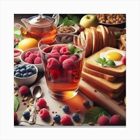 Breakfast With Fresh Berries Canvas Print