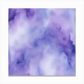 Beautiful periwinkle lavender abstract background. Drawn, hand-painted aquarelle. Wet watercolor pattern. Artistic background with copy space for design. Vivid web banner. Liquid, flow, fluid effect. 1 Canvas Print