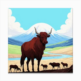 Yaks In The Mountains Canvas Print