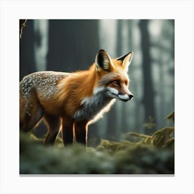 Red Fox In The Forest 35 Canvas Print