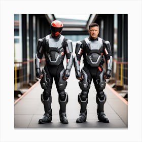 Two Men In Futuristic Suits 3 Canvas Print