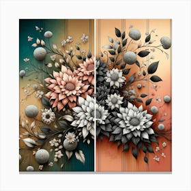 Two Floral Paintings Canvas Print