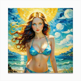 Girl In A Bikini fyhh Canvas Print
