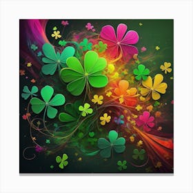 Color Explosion 1, an abstract AI art piece that bursts with vibrant hues and creates an uplifting atmosphere. Generated with AI, Art style_Shamrock fantasy,CFG Scale_3.0 Canvas Print