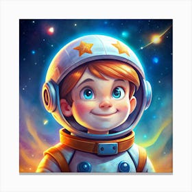 Young Astronaut In Space Canvas Print