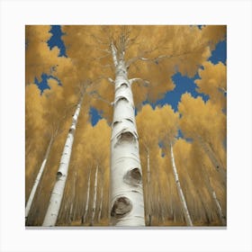 Bigtooth Aspen Vintage Autumn Tree Print Art Print 2 Canvas Print