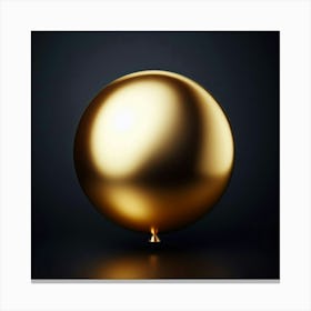 Golden Ball On Black Background Canvas Print