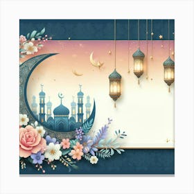 Islamic Ramadan Greeting Card 4 Canvas Print