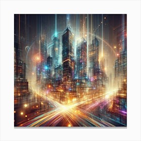 Futuristic Cityscape abstract Canvas Print