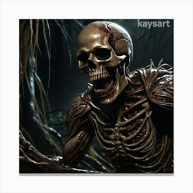 Skeleton In The Woods 2 Canvas Print