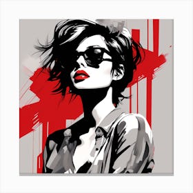 Girl In Sunglasses Canvas Print