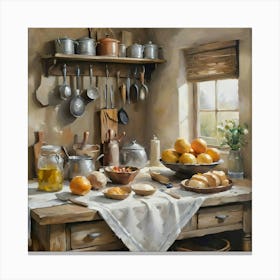 Vintage farmhouse kitchen #1 Canvas Print