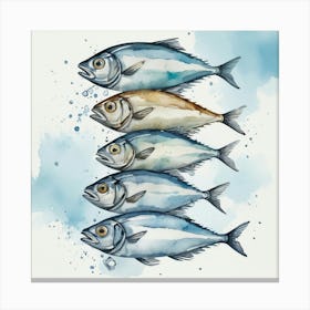 Five Fishes Canvas Print