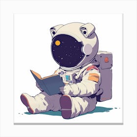 Astronaut Reading A Book 3 Canvas Print