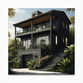 Default Mi Casa Su Casa Black Art 2 Canvas Print