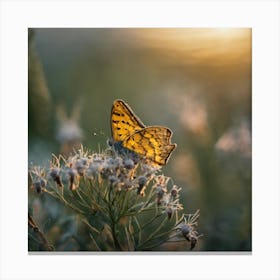 Butterfly At Sunset Canvas Print