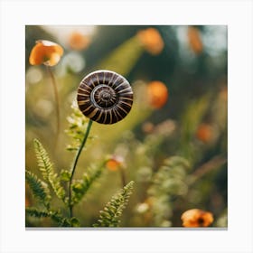 Snail On A Flower 5 Canvas Print