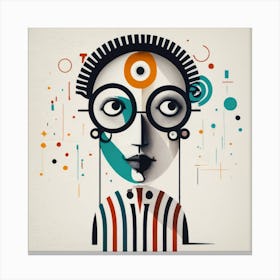 Minimalist Self Portrait Of Amazing Bauhaus Stre Canvas Print