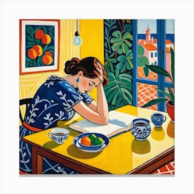 Woman Reading 4 Canvas Print