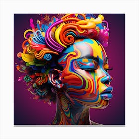 Colorful Portrait Of A Woman Canvas Print