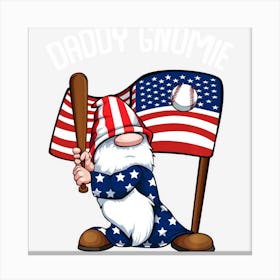 Limited Edition Basketball Daddy Gnome 4th Of July American Canvas Print