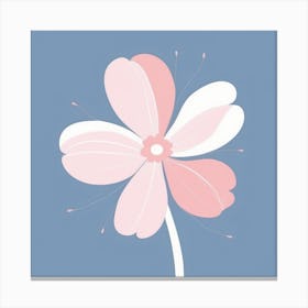 A White And Pink Flower In Minimalist Style Square Composition 672 Canvas Print