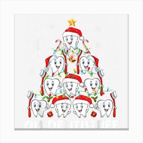 Oh Dentistree Cute Tooth Christmas Tree Matching Xmas Family Canvas Print