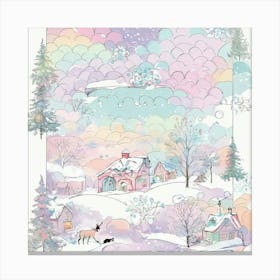 Snowy Village Canvas Print