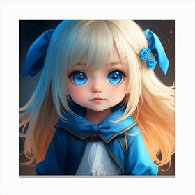 Adorable Blue Eyed Chibi Canvas Print