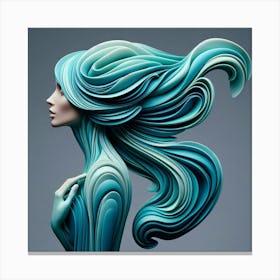 Woman With Blue Hair Canvas Print