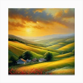 Sunset In The Countryside 13 Canvas Print