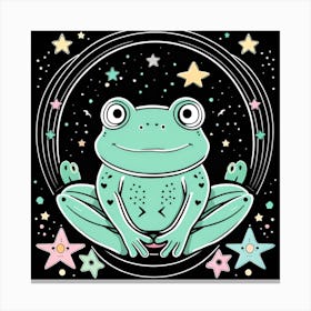 Frog With Stars Canvas Print