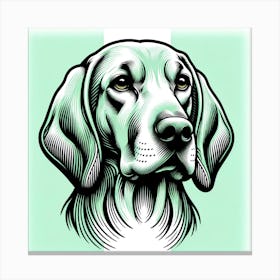 Green Drawing Dog Canvas Print