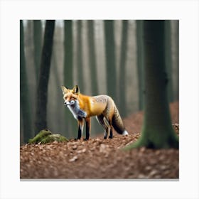 Red Fox In The Forest 13 Canvas Print