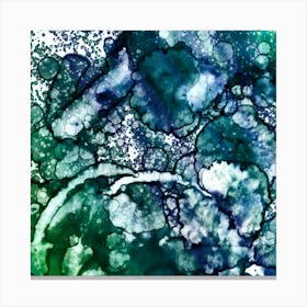 Watercolor Abstraction Green 1 Canvas Print