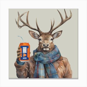 Highland Stag Irn Bru Final Flattened Love Bru Canvas Print