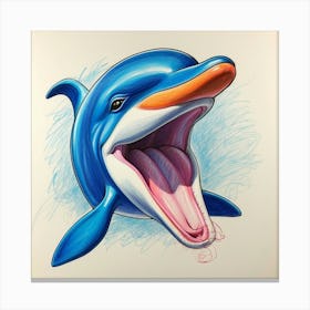 Dolphin Drawing 12 Canvas Print