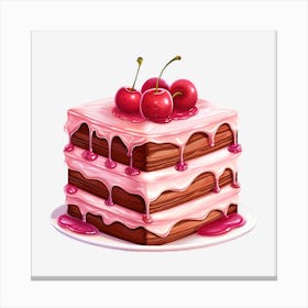 Cake With Cherries 4 Canvas Print