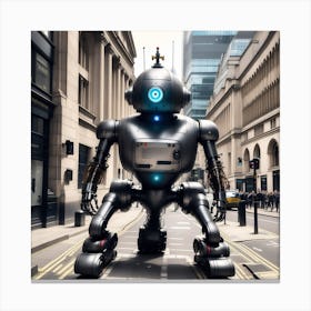Robot In City Of London Mysterious (7) Canvas Print