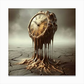 Clock In The Desert Canvas Print