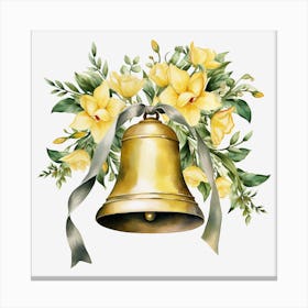 Yellow Flowers And A Bell Canvas Print