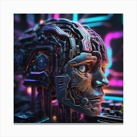 Futuristic Head Of A Robot 1 Canvas Print