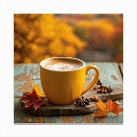 Early Morning Endeavor As A Soulful Brew Of Thanksgiving Inspired Cappuccino Dances Within An Antiq (3) Stampe su tela