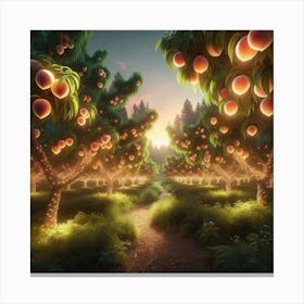 Peach Orchard Canvas Print