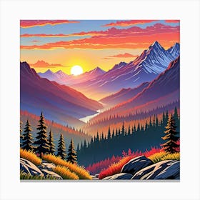 Sunset In The Mountains 41 Canvas Print