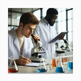 Young Scientists In A Laboratory 2 Canvas Print